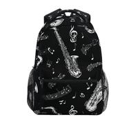 Kcldeci Sac à dos pour enfants pour garçons et filles, sacs à dos pour école primaire, saxophone et notes de musique, sacs à dos pour garçons, S-M, Saxophone et notes de musique, M, Sac à dos daypack