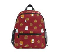 Kcldeci Sac à dos pour filles et garçons, cochon d'Inde, frites, primaire, sac d'école, sac à livres, S-M, multicolore, S, Sac à dos daypack