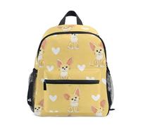 Kcldeci Sac à dos pour filles et garçons Fennec Fox et cœur maternelle primaire préscolaire enfants école maternelle sac à livres S-M, multicolore, M, Sac à dos daypack