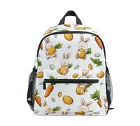 Kcldeci Sac à dos pour filles et garçons, lapin, carotte, œufs, maternelle, primaire, sac d'école, sac à livres, S-M, multicolore, M, Sac à dos daypack