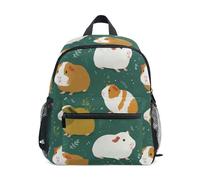 Kcldeci Sac à dos pour filles et garçons - Motif cochon d'Inde sur vert - Pour l'école maternelle - Taille S à M, multicolore, S, Sac à dos daypack
