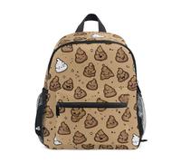 Kcldeci Sac à dos pour filles et garçons - Motif déjections canines sur marron - Pour l'école maternelle - Taille S à M, sur marron, M, Sac à dos daypack