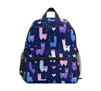 Kcldeci Sac à dos pour filles et garçons, motif lama, alpaga, cœur2, maternelle, primaire, sac d'école, sac à livres, taille S-M, multicolore, M, Sac à dos daypack
