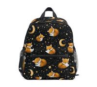 Kcldeci Sac à dos pour filles et garçons, renard, nouvelle lune, étoile, maternelle, école maternelle, sac d'école, sac à livres, S-M, Fox New Moon Star, S, Sac à dos daypack