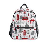 Kcldeci Sac à dos pour filles et garçons Thème Royaume-Uni Londres maternelle primaire enfants école maternelle Sac à livres S-M, Thème Royaume-Uni Londres, M, Sac à dos daypack