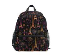 Kcldeci Sac à dos pour filles et garçons - Tour Eiffel doré - Pour enfants d'âge préscolaire - Taille S à M, Tour Eiffel Golden Paris, M, Sac à dos daypack