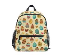 Kcldeci Sac à dos pour filles et garçons - Œuf de Pâques et cœur - Pour la maternelle - Sac d'école maternelle - Sac à livres S-M, multicolore, S, Sac à dos daypack