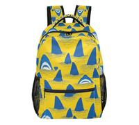 Kcldeci Sac à dos pour garçons et filles, ailerons de requin bleus, sac à dos décontracté pour écoliers du primaire, taille S à M, Palmes requin bleues, S, Sac à dos daypack