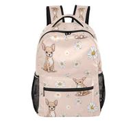 Kcldeci Sac à dos pour garçons et filles, chihuahua, marguerite, sac à dos d'école, sac à dos décontracté pour l'école primaire S-M, Chihuahua Daisy, S, Sac à dos daypack