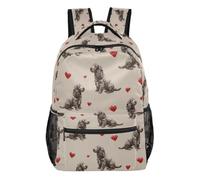 Kcldeci Sac à dos pour garçons et filles, épagneuls cœurs rouges, sac à dos d'école, sac à dos décontracté pour l'école primaire S-M, Épagneuls Cœurs rouges, M, Sac à dos daypack
