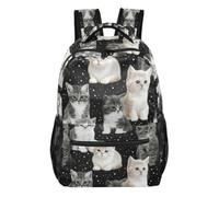 Kcldeci Sac à dos pour garçons et filles, motif chatons galaxie, sac à dos décontracté pour élèves du primaire, taille S à M, Galaxie des chatons, M, Sac à dos daypack