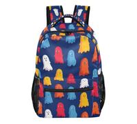 Kcldeci Sac à dos pour garçons et filles, motif fantôme de dessin animé, sac à dos décontracté pour élèves du primaire, S-M, Fantôme de dessin animé coloré, Small, Sacs à dos de jour