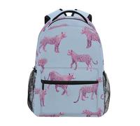 Kcldeci Sac à dos pour garçons et filles - Motif léopard sur bleu - Taille S à M, Léopard sur bleu, S, Sac à dos daypack