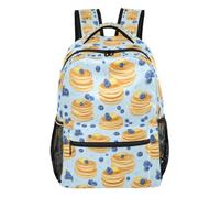 Kcldeci Sac à dos pour garçons et filles, pancakes myrtilles, sac à dos décontracté pour écoliers, voyages et plein air, taille S