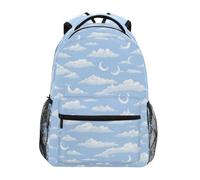 Kcldeci Sac à dos pour garçons et filles - Sac à dos d'école primaire - Nouvelle lune et nuage - Sacs à livres pour garçons et enfants - S-M, Nouvelle lune et nuage, M, Sac à dos daypack