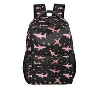 Kcldeci Sac à dos pour garçons et filles, sac à dos décontracté pour garçons et filles, motif avion, étoile dorée, sac à dos décontracté pour élèves du primaire, voyage et plein air, S