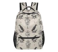 Kcldeci Sac à dos pour garçons et filles, sac à dos gothique, corneilles, crânes, sac à dos d'école, sac à dos décontracté pour l'école primaire S-M, Crânes gothiques corbeaux, S, Sac à dos daypack