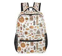 Kcldeci Sac à dos pour garçons et filles, sac à dos pour enfants, sac à dos décontracté pour école primaire, collège S-M, Italie Rome Food, M, Sac à dos daypack