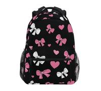 Kcldeci Sac à dos pour garçons et filles - Sacs à dos d'école primaire - Nœuds en ruban et cœur - Sacs à livres pour garçons et enfants - Taille S à M, Nœuds en ruban et cœur, M, Sac à dos daypack