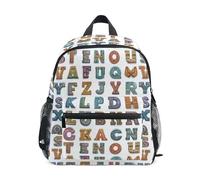Kcldeci Sac à dos pour tout-petits filles garçons 26 lettres de l'alphabet maternelle primaire enfants école maternelle sac d'école sac à livres S-M, 26 lettres de l'alphabet, M, Sac à dos daypack