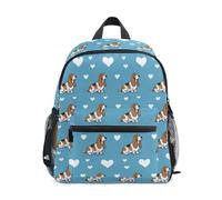 Kcldeci Sac à dos pour tout-petits filles garçons Basset Hound Dog Heart1 Elementary Preschool Kids School Bag Book Bag S-M, multicolore, M, Sac à dos daypack