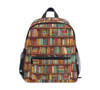 Kcldeci Sac à dos pour tout-petits filles garçons bibliothèque étagère à livres 2 maternelle primaire enfants école maternelle sac d'école sac à livres S-M, Bibliothèque Étagère à livres 2, M, Sac à
