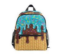 Kcldeci Sac à dos pour tout-petits filles garçons bleu paillettes paillettes crème glacée primaire enfants école maternelle sac à livres S-M, Bleu pailleté saupoudrer de crème glacée, M, Sac à dos