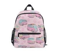 Kcldeci Sac à dos pour tout-petits filles garçons Camper Bus et Peace Kindergarten Elementary Preschool Kids School Bag Book Bag S-M, multicolore, M, Sac à dos daypack