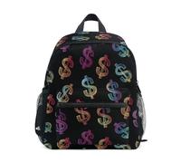 Kcldeci Sac à dos pour tout-petits filles garçons coloré signe dollar maternelle primaire enfants école maternelle sac d'école sac à livres S-M, multicolore, M, Sac à dos daypack