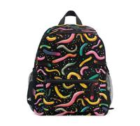 Kcldeci Sac à dos pour tout-petits filles garçons coloré vers de terre maternelle primaire maternelle enfants école maternelle sac d'école sac à livres S-M, Noeuds roses pour gâteau d'anniversaire, S