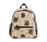 Kcldeci Sac à dos pour tout-petits filles garçons cœur maman fleurs maternelle primaire enfants école maternelle enfants école maternelle sac à livres S-M, Tour Eiffel et cœur, S, Sac à dos daypack