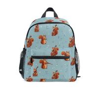Kcldeci Sac à dos pour tout-petits filles garçons dessin animé écureuil violon maternelle primaire enfants école maternelle S-M, Ping Pong Orange, M, Sac à dos daypack