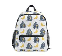 Kcldeci Sac à dos pour tout-petits filles garçons dessin animé Gorilla Banana maternelle primaire enfants école maternelle sac d'école sac à livres S-M, Noir Moto Sport, M, Sac à dos daypack