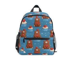 Kcldeci Sac à dos pour tout-petits filles garçons dessin animé ours cupcake maternelle primaire enfants école maternelle sac d'école sac à livres S-M, multicolore, M, Sac à dos daypack