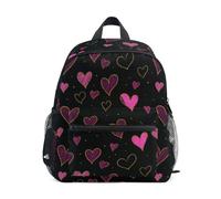 Kcldeci Sac à dos pour tout-petits filles garçons doré cœur rose maternelle primaire enfants école maternelle sac d'école sac à livres S-M, multicolore, S, Sac à dos daypack