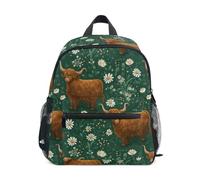 Kcldeci Sac à dos pour tout-petits filles garçons Highland vache et marguerite maternelle primaire enfants école maternelle sac d'école sac à livres S-M, Adorables dinosaures de dessins animés., S