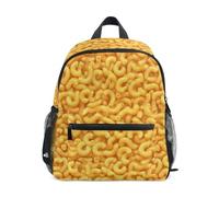 Kcldeci Sac à dos pour tout-petits filles garçons jaune macaroni pâtes maternelle primaire maternelle enfants école maternelle sac d'école sac à livres S-M, Pâtes macaronis jaunes, S, Sac à dos