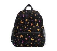 Kcldeci Sac à dos pour tout-petits filles garçons jaune nouvelle lune étoile maternelle primaire maternelle enfants école maternelle sac d'école sac à livres S-M, Étoile jaune de la nouvelle lune, S