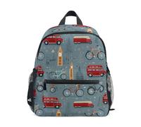 Kcldeci Sac à dos pour tout-petits filles garçons London City gris maternelle primaire enfants école maternelle sac d'école sac à livres S-M, multicolore, S, Sac à dos daypack