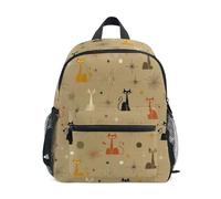 Kcldeci Sac à dos pour tout-petits filles garçons milieu du siècle chat maternelle primaire enfants école maternelle sac d'école sac à livres S-M, multicolore, M, Sac à dos daypack