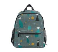 Kcldeci Sac à dos pour tout-petits filles garçons milieu siècle Cat1 maternelle primaire maternelle enfants école maternelle sac d'école sac à livres S-M, multicolore, S, Sac à dos daypack