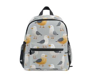 Kcldeci Sac à dos pour tout-petits filles garçons mouettes sur gris maternelle primaire maternelle enfants école maternelle sac d'école sac à livres M