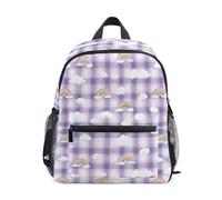 Kcldeci Sac à dos pour tout-petits filles garçons nuage carreaux carreaux maternelle primaire enfants école maternelle sac d'école sac à livres S-M, Carreaux nuages, M, Sac à dos daypack