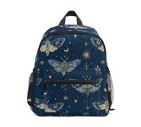 Kcldeci Sac à dos pour tout-petits filles garçons papillon de nuit nouvelle lune étoile maternelle maternelle école maternelle enfants école maternelle sac à livres S-M, Papillon de nuit nouvelle lune