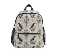 Kcldeci Sac à dos pour tout-petits filles garçons poussins dans des coquilles d'œufs maternelle primaire maternelle enfants école maternelle sac d'école sac à livres S-M, Crânes gothiques corbeaux, S