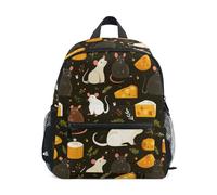 Kcldeci Sac à dos pour tout-petits filles garçons rat et fromage maternelle primaire maternelle enfants école maternelle sac à livres S-M, Rat et fromage, S, Sac à dos daypack