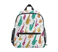 Kcldeci Sac à dos pour tout-petits filles garçons saxophone coloré maternelle primaire enfants école maternelle sac d'école sac à livres S-M, Saxophone coloré, M, Sac à dos daypack