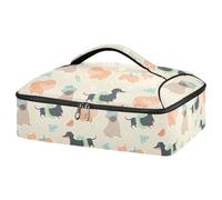 Kcldeci Sac de transport isotherme pour aliments chauds ou froids, carlin et corgi sur sac fourre-tout isotherme d'été pour repas-partage des barbecues, fêtes, pique-niques, lasagnes, multicolore,