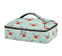 Kcldeci Sac de transport isotherme pour aliments chauds ou froids, crabe rouge, étoile de mer et mouette, sac fourre-tout isotherme pour repas-partage des barbecues, fêtes, pique-niques, lasagnes,