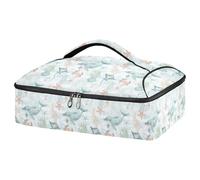 Kcldeci Sac de transport isotherme pour aliments chauds ou froids, dauphins, crabes, raies et étoiles de mer, sac fourre-tout isotherme pour repas-partage de cuisine, fêtes, pique-niques, lasagnes,